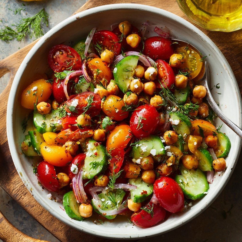 Mediterranean Chickpea Tomato Bowl