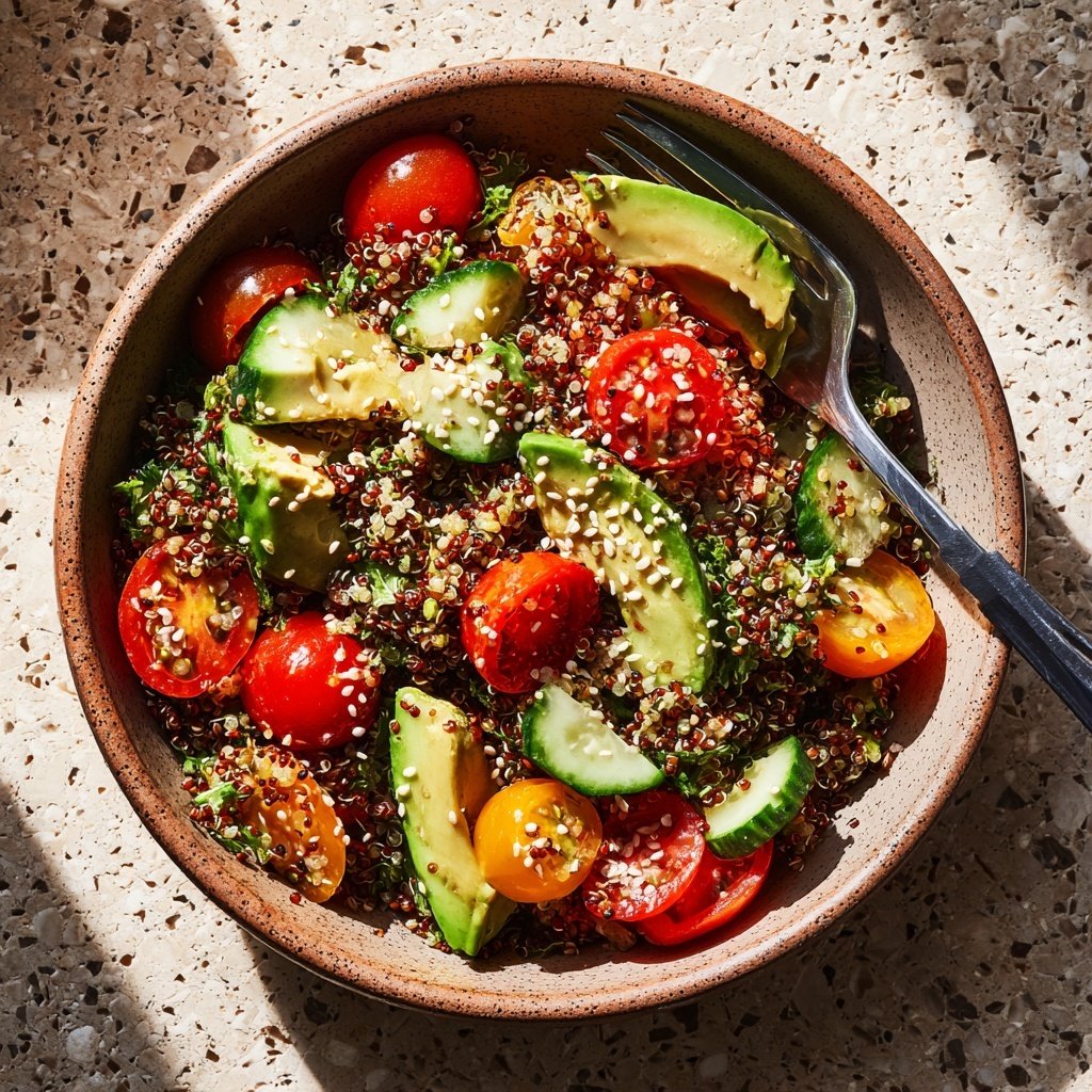 Healthy Lunch Grain Bowl with Veggies