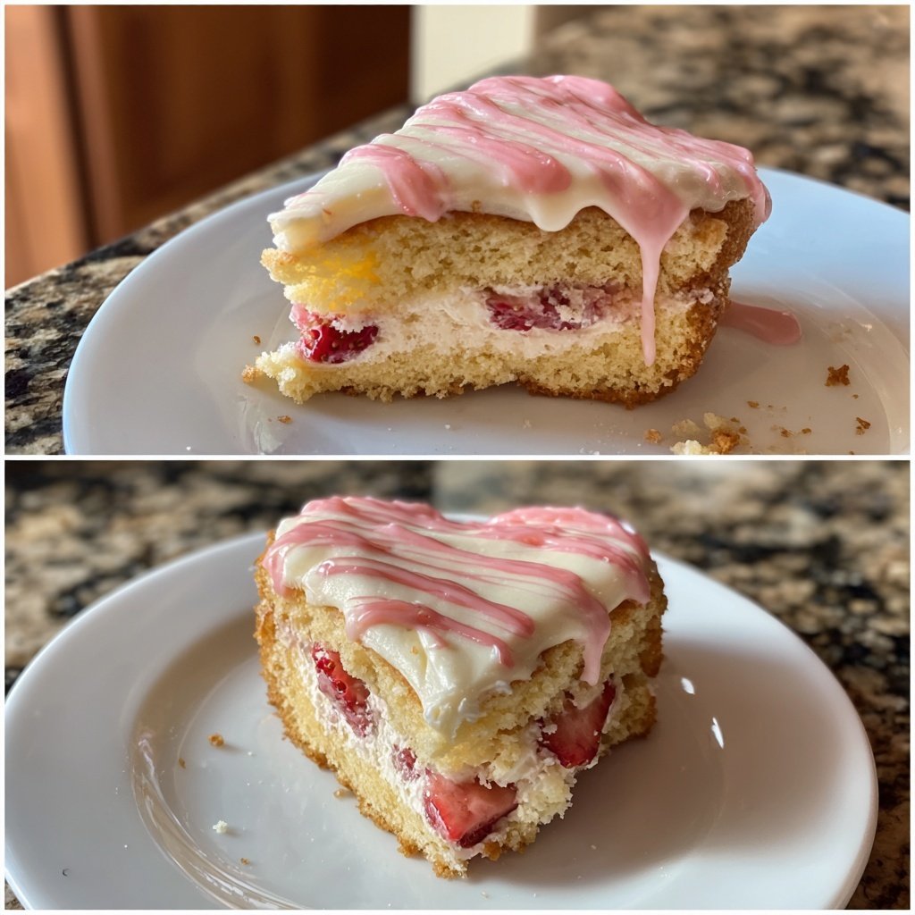 Mini Heart Cake with Strawberry Vanilla Cream