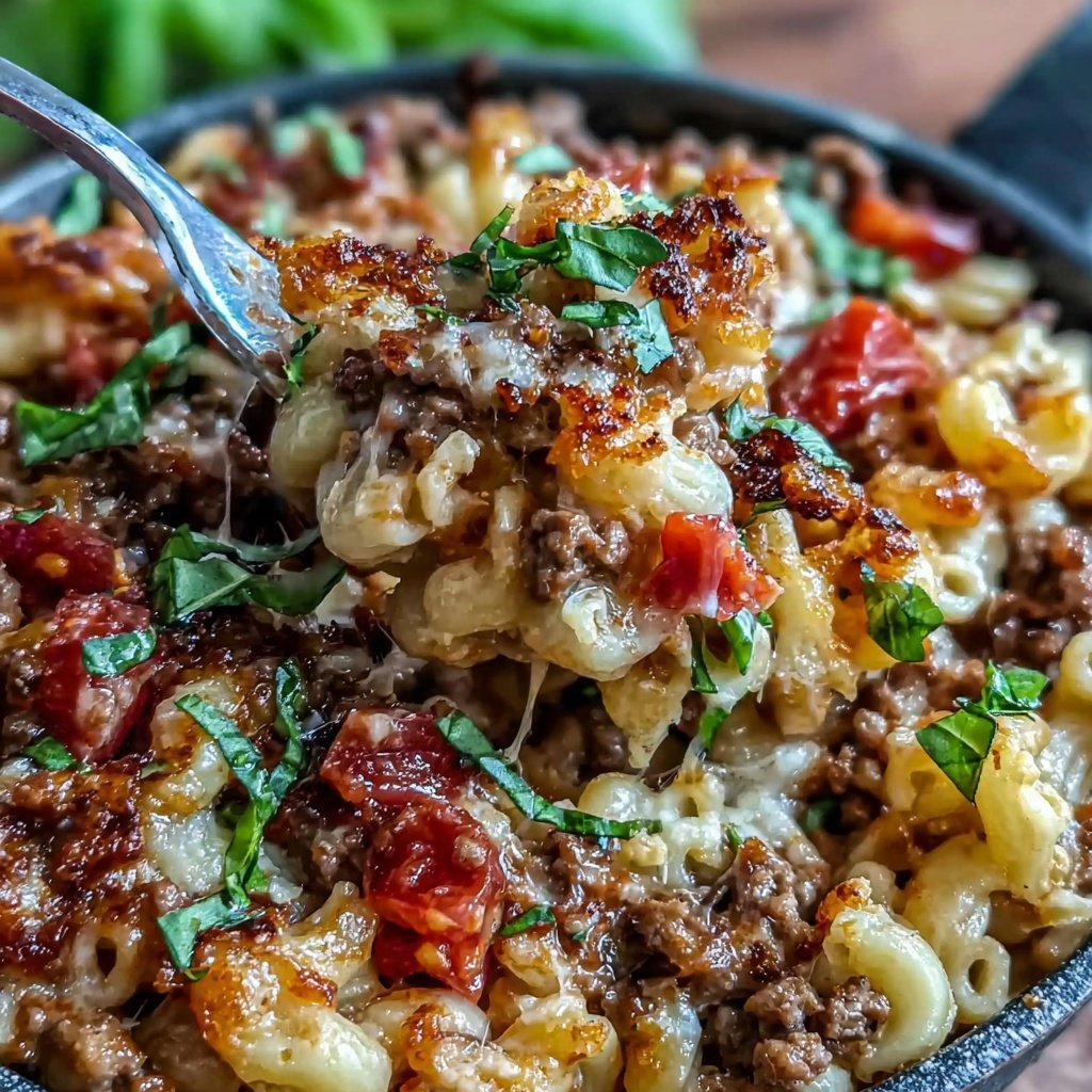 Hamburger Meat And Pasta Skillet