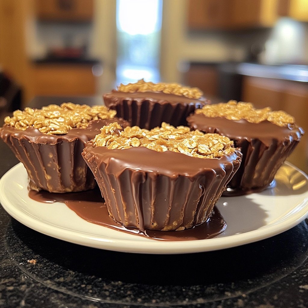 Homemade Peanut Butter Cups with Oats
