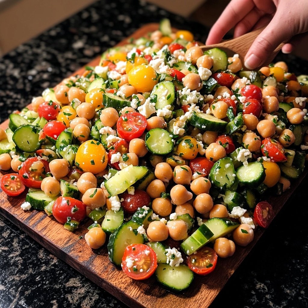Healthy Mediterranean Chickpea Salad Lunch