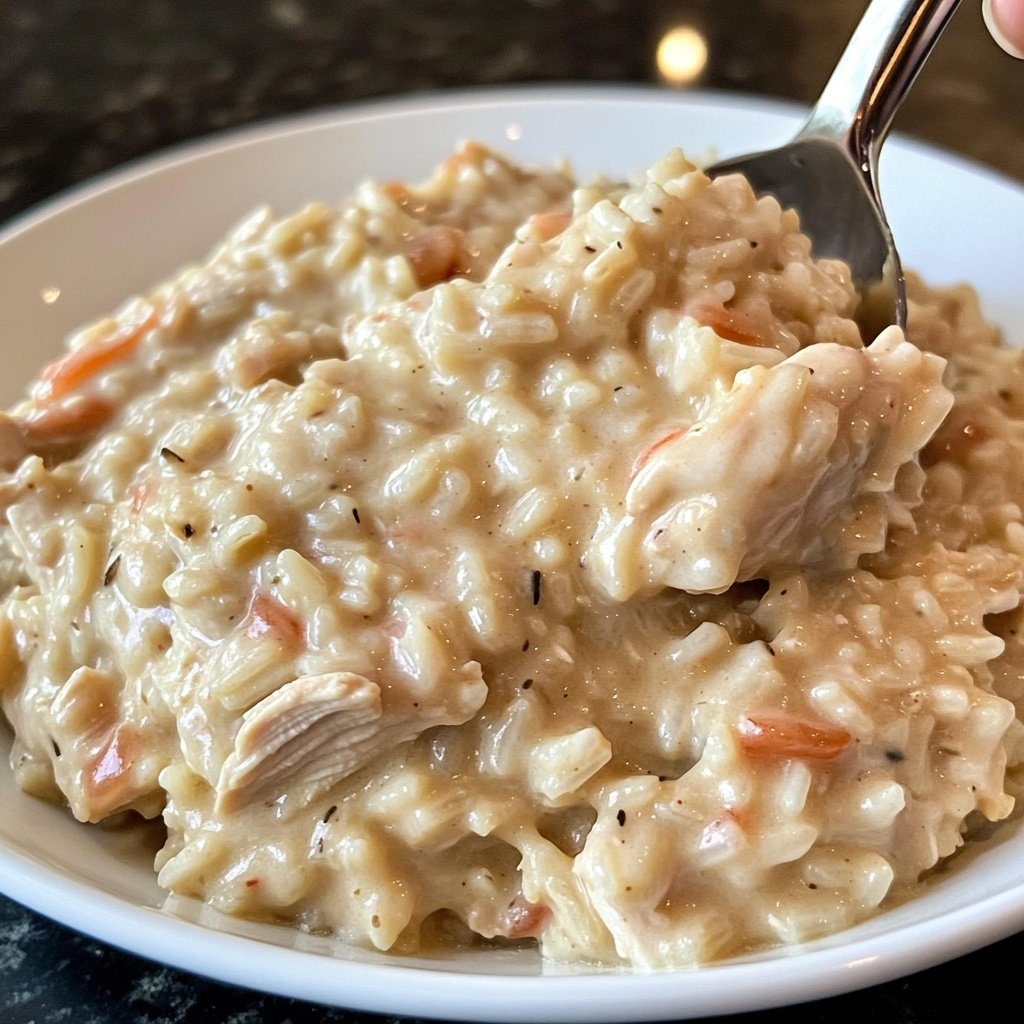 Creamy Slow Cooker Chicken and Rice