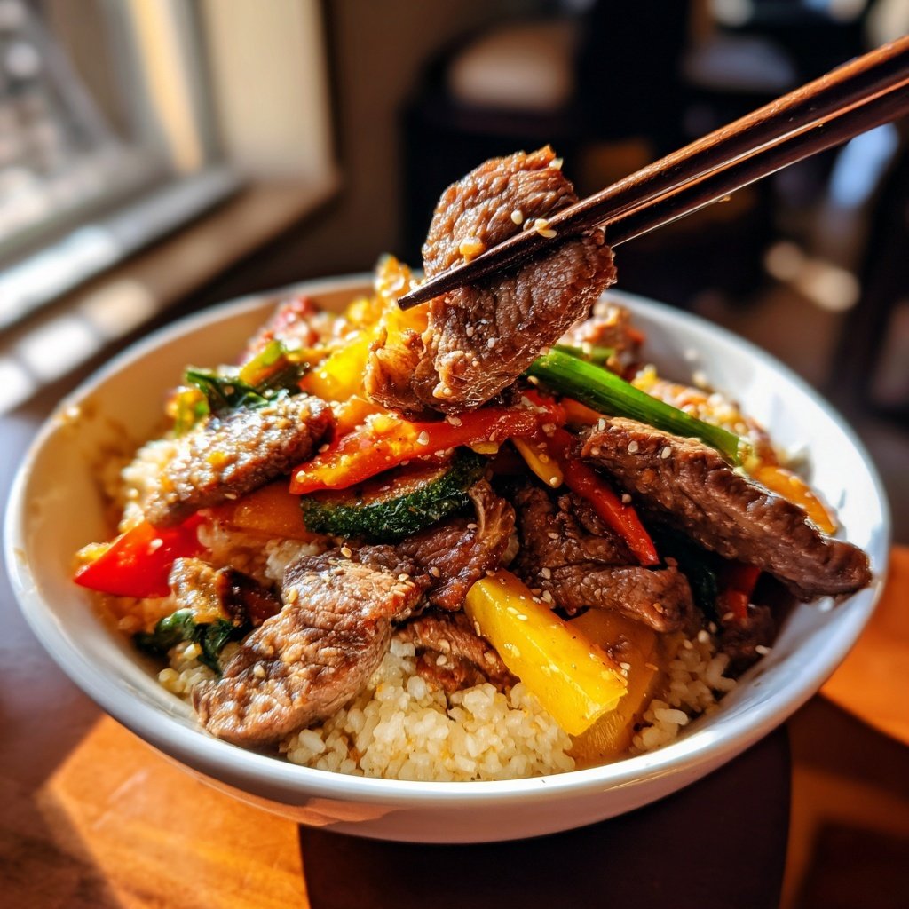 High Protein Beef Rice Bowl