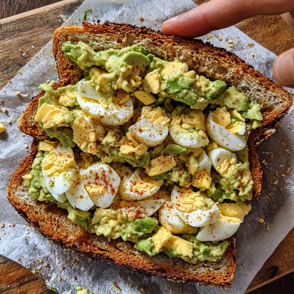Budget-Friendly Avocado Egg Salad Sandwich Lunch