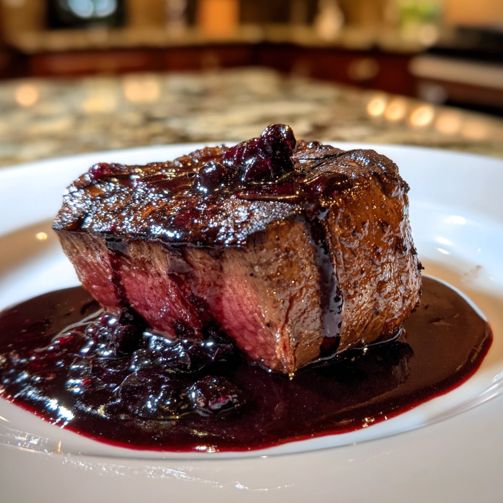 Romantic Filet Mignon with Red Wine Sauce
