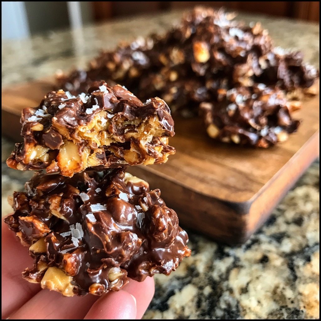 Chocolate Coconut Peanut Clusters