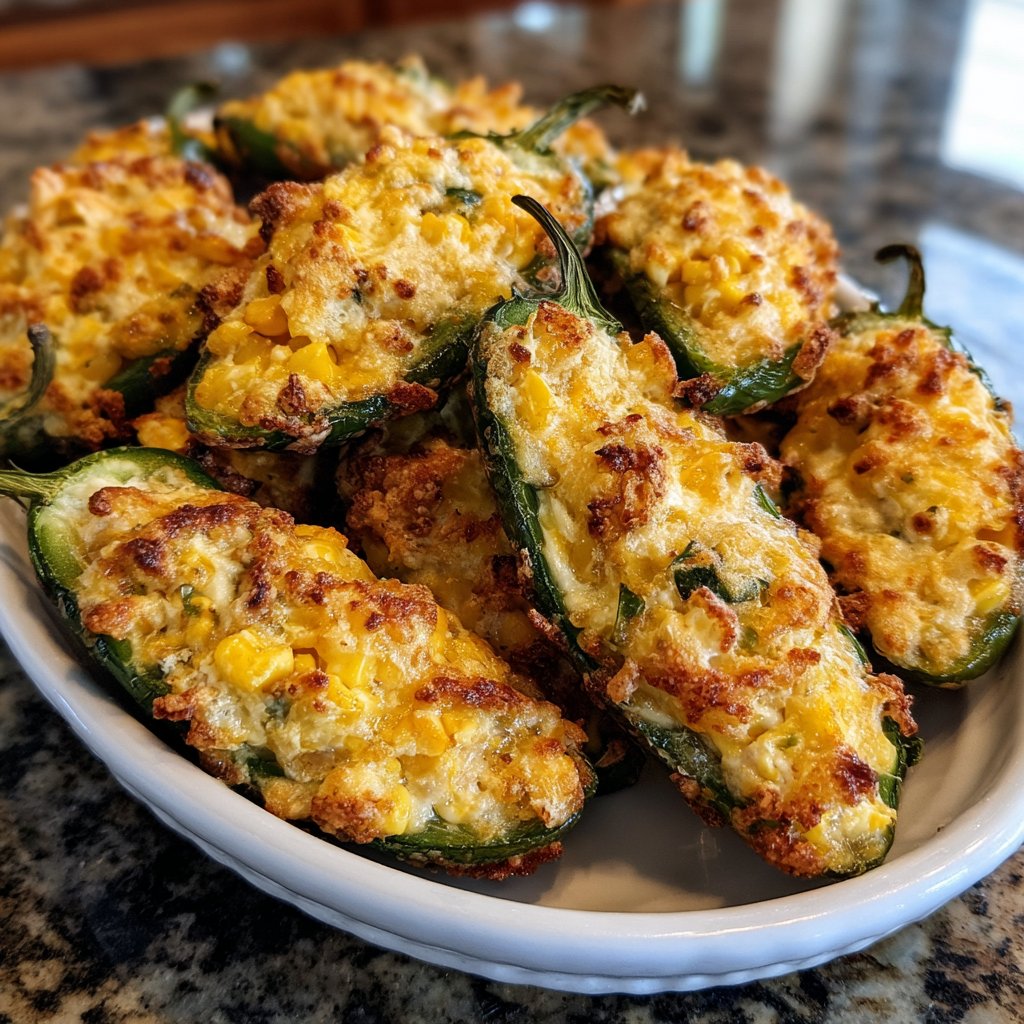Jalapeno Poppers Stuffed with Corn