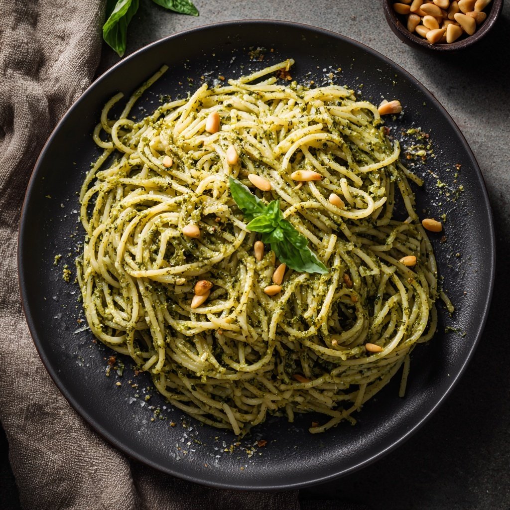 Angel Hair Pasta With Creamy Pesto