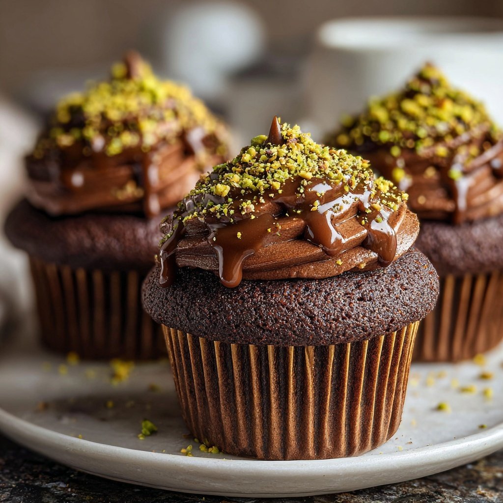 Chocolate Pistachio Cupcakes