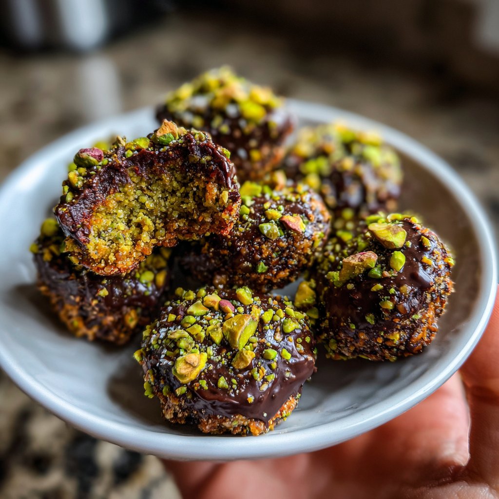 Chocolate Pistachio Coconut Bites